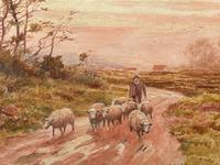 Watercolour "Returning Home" Shepherd Droving Flock Sheep by George Barker (3 of 31) Watercolour "Returning Home" Shepherd Droving Flock Sheep by George Barker (3 of 31)