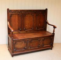 Solid Oak Carved Settle (7 of 10) Solid Oak Carved Settle (7 of 10)