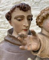 Exceptional Early 1900's Signed 39'' Carved Sculpture Statue St Anthony & Jesus (12 of 18) Exceptional Early 1900's Signed 39'' Carved Sculpture Statue St Anthony & Jesus (12 of 18)