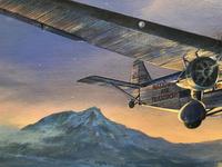 Original oil on canvas 'Night flight' by Douglas Ettridge 1927-2009 (3 of 3) Original oil on canvas 'Night flight' by Douglas Ettridge 1927-2009 (3 of 3)