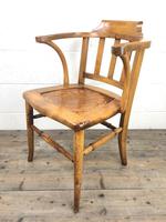Early 20th Century Beech Smoker’s Chair with Pokerwork Seat (M-1591) (8 of 8) Early 20th Century Beech Smoker’s Chair with Pokerwork Seat (M-1591) (8 of 8)