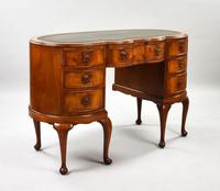 1920s Walnut Kidney Shaped Desk