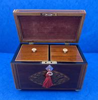 Georgian Mahogany Tea Caddy with Harewood Floral Panels (11 of 13) Georgian Mahogany Tea Caddy with Harewood Floral Panels (11 of 13)