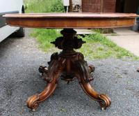1880's Burr Walnut Loo Table Top with Ornate Base (3 of 5) 1880's Burr Walnut Loo Table Top with Ornate Base (3 of 5)