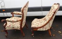 1859 Quality Beautiful Rosewood Mummy and Daddy Chair in Floral Upholstery (2 of 5) 1859 Quality Beautiful Rosewood Mummy and Daddy Chair in Floral Upholstery (2 of 5)