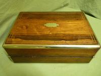 Quality Fully Brass Bound Rosewood Writing Box. Many Features. C1875 (12 of 16) Quality Fully Brass Bound Rosewood Writing Box. Many Features. C1875 (12 of 16)