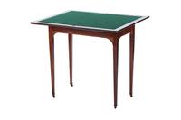 Sheraton Revival Mahogany Inlaid Fold Over Card Table (3 of 7) Sheraton Revival Mahogany Inlaid Fold Over Card Table (3 of 7)