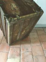 19th Century French "Louvre Paris" Vellum, Leather & Rattan Tarvelling Trunk with Tray 'like Louis Vuitton' (8 of 10) 19th Century French "Louvre Paris" Vellum, Leather & Rattan Tarvelling Trunk with Tray 'like Louis Vuitton' (8 of 10)