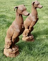 Pair of Large Outdoor Weathered Cast Iron Greyhound Dogs (2 of 9) Pair of Large Outdoor Weathered Cast Iron Greyhound Dogs (2 of 9)
