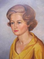 Large Oil on Canvas Girl in the Yellow Dress Artist A Wright 1962 (9 of 10) Large Oil on Canvas Girl in the Yellow Dress Artist A Wright 1962 (9 of 10)