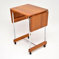 1950’s Vintage Oak & Chrome Drop Leaf Side Table (6 of 9) 1950’s Vintage Oak & Chrome Drop Leaf Side Table (6 of 9)