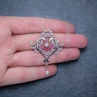 Antique Diamond Ruby Pearl Pendant Necklace Platinum 18ct Gold c.1915 Boxed (4 of 9) Antique Diamond Ruby Pearl Pendant Necklace Platinum 18ct Gold c.1915 Boxed (4 of 9)