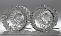 Pair of early 19th century Anglo Irish round, cut glass salts (2 of 3) Pair of early 19th century Anglo Irish round, cut glass salts (2 of 3)