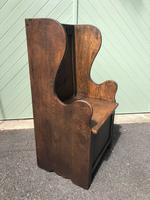 Antique Small Oak Hall Seat (5 of 8) Antique Small Oak Hall Seat (5 of 8)