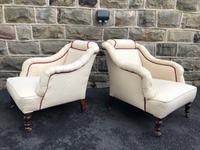Pair of Antique English Upholstered Armchairs (5 of 9) Pair of Antique English Upholstered Armchairs (5 of 9)