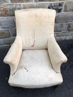 Antique English Upholstered Armchair for Recovering (3 of 7) Antique English Upholstered Armchair for Recovering (3 of 7)