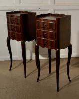 Pair of French Dark Walnut Bedside Cabinets with Drawers (3 of 5) Pair of French Dark Walnut Bedside Cabinets with Drawers (3 of 5)