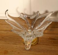 Large French Art Glass & Brass Tazza Dish (6 of 6) Large French Art Glass & Brass Tazza Dish (6 of 6)