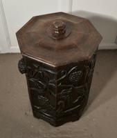 Arts & Crafts Carved Oak Lined Coal or Log Bucket (7 of 8) Arts & Crafts Carved Oak Lined Coal or Log Bucket (7 of 8)