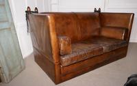 Large Dark Tan Leather Knole Settee (3 of 9) Large Dark Tan Leather Knole Settee (3 of 9)