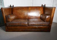 Large Dark Tan Leather Knole Settee (6 of 9) Large Dark Tan Leather Knole Settee (6 of 9)