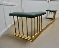 Very Large Brass & Green Leather Club Fender (3 of 5) Very Large Brass & Green Leather Club Fender (3 of 5)