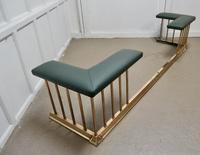 Very Large Brass & Green Leather Club Fender (4 of 5) Very Large Brass & Green Leather Club Fender (4 of 5)