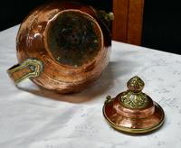 Charming 19th Century Indian Beaten Copper & Chased Brass Tea Pot (6 of 6) Charming 19th Century Indian Beaten Copper & Chased Brass Tea Pot (6 of 6)