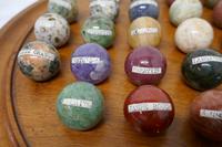 Set of French Marble Orbs on a Turned Solitaire Board (6 of 9) Set of French Marble Orbs on a Turned Solitaire Board (6 of 9)