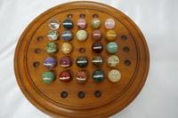 Set of French Marble Orbs on a Turned Solitaire Board (8 of 9) Set of French Marble Orbs on a Turned Solitaire Board (8 of 9)
