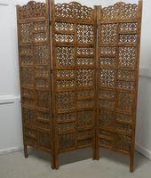 Large North African Carved Pierced 3 Fold Screen (2 of 4) Large North African Carved Pierced 3 Fold Screen (2 of 4)