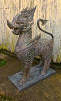 Pair of Large Bronze Thai Temple Guardian Foo Lion Dogs (5 of 12) Pair of Large Bronze Thai Temple Guardian Foo Lion Dogs (5 of 12)