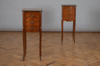 Pair of French Three Drawer Walnut Bedside Cabinets (2 of 11) Pair of French Three Drawer Walnut Bedside Cabinets (2 of 11)