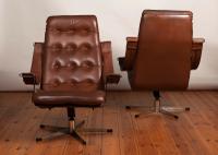 Pair of Danish 1970's Leather & Chrome Swivel Armchairs (5 of 5) Pair of Danish 1970's Leather & Chrome Swivel Armchairs (5 of 5)
