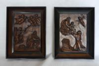 Pair of Continental Carved Early 19th Century Religious Panels (2 of 7) Pair of Continental Carved Early 19th Century Religious Panels (2 of 7)
