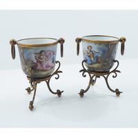 Beautiful Pair of Continental Cachepots c.1850