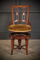 Mahogany Marquetry Inlaid Revolving Harpists Chair (11 of 12) Mahogany Marquetry Inlaid Revolving Harpists Chair (11 of 12)