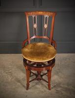 Mahogany Marquetry Inlaid Revolving Harpists Chair (12 of 12) Mahogany Marquetry Inlaid Revolving Harpists Chair (12 of 12)
