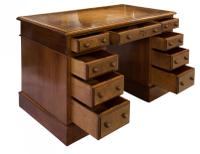 Mahogany Lined, Oak & Burr Walnut Desk (2 of 7) Mahogany Lined, Oak & Burr Walnut Desk (2 of 7)