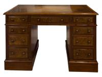Mahogany Lined, Oak & Burr Walnut Desk (3 of 7) Mahogany Lined, Oak & Burr Walnut Desk (3 of 7)