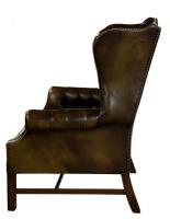 Olive Green Leather Wing Chair c.1960 (3 of 6) Olive Green Leather Wing Chair c.1960 (3 of 6)