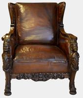 19th Century Carved Leather Armchair (2 of 5) 19th Century Carved Leather Armchair (2 of 5)