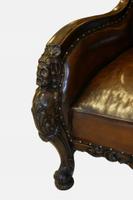 19th Century Carved Leather Armchair (3 of 5) 19th Century Carved Leather Armchair (3 of 5)