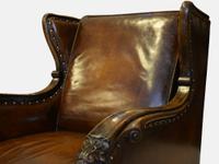 19th Century Carved Leather Armchair (5 of 5) 19th Century Carved Leather Armchair (5 of 5)