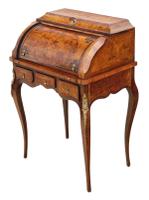 Small 19th Century Marquetry Cylinder Bureau Desk (3 of 9) Small 19th Century Marquetry Cylinder Bureau Desk (3 of 9)