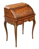 Small 19th Century Marquetry Cylinder Bureau Desk (4 of 9) Small 19th Century Marquetry Cylinder Bureau Desk (4 of 9)