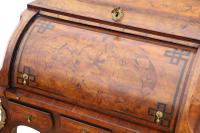 Small 19th Century Marquetry Cylinder Bureau Desk (8 of 9) Small 19th Century Marquetry Cylinder Bureau Desk (8 of 9)