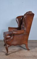 English Antique Leather & Buttoned Wing Armchair (3 of 5) English Antique Leather & Buttoned Wing Armchair (3 of 5)