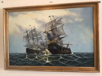 Huge Galleon Oil Painting Battle Scene Marine Naval Art (3 of 11) Huge Galleon Oil Painting Battle Scene Marine Naval Art (3 of 11)
