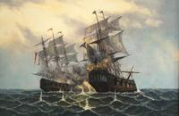Huge Galleon Oil Painting Battle Scene Marine Naval Art (2 of 11) Huge Galleon Oil Painting Battle Scene Marine Naval Art (2 of 11)